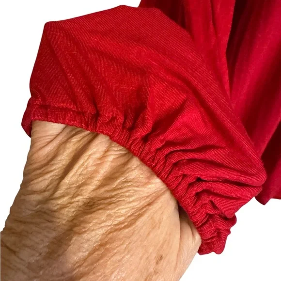 NWT Old Navy Red Crochet Square-Neck Peasant Top SIZE: 2X #K - Picture 6 of 12